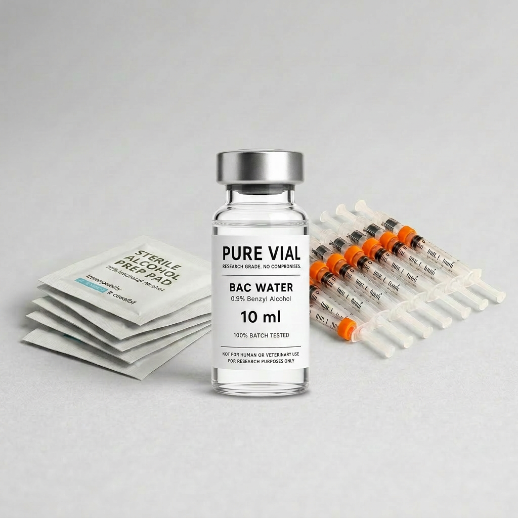 Pure Vial Research Kit — BAC water, insulin syringes and alcohol swabs